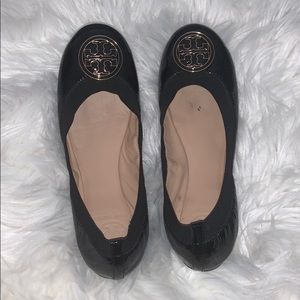 Tory Burch Black Patent Leather Flats